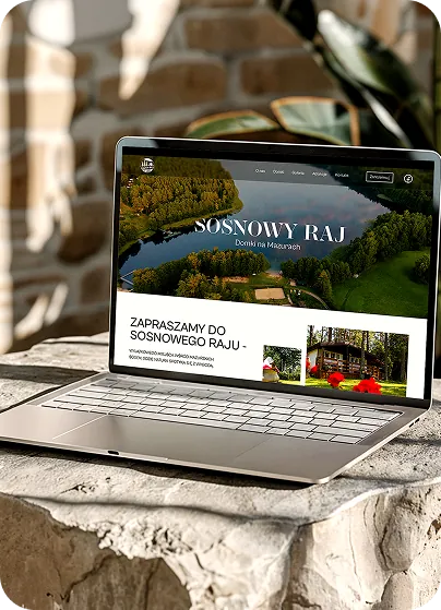 Przykład eleganckiej jasnej strony internetowej - projekt Suntara